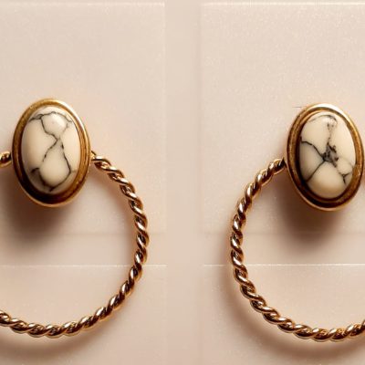 Boucles d'oreilles Eva blanches