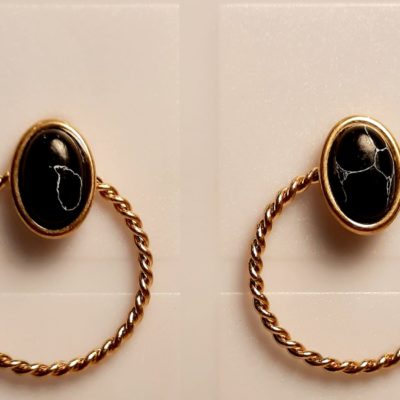 Boucles d'oreilles Eva noires