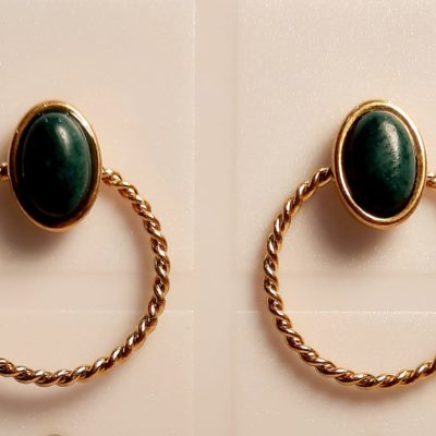 Boucles d'oreilles Eva vert émeraude