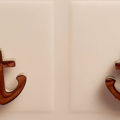 Boucles d'oreilles à clous ancre marine