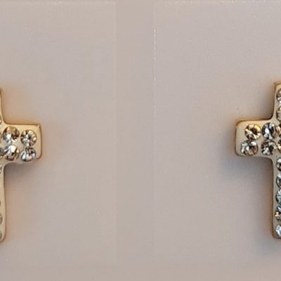 Boucles d'oreilles à clous en croix strass