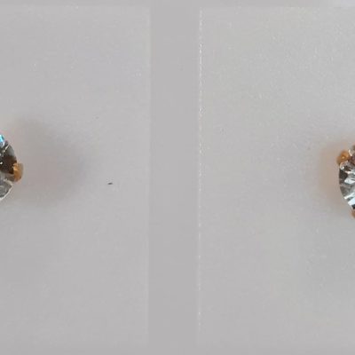 Boucles d'oreilles à clous et strass doré