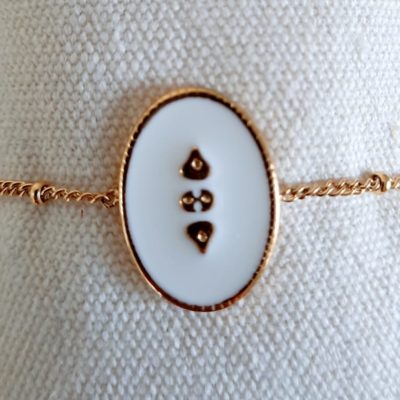 Bracelet Starfish ovale blanc