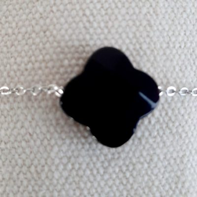 Bracelet trèfle noir