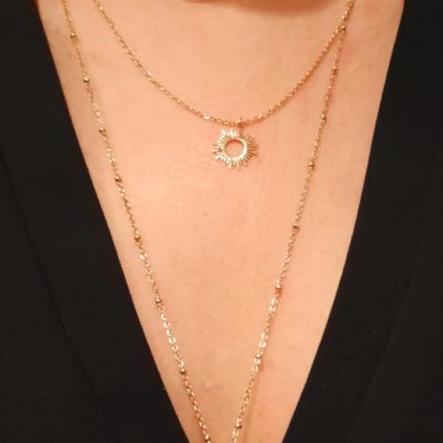 Collier Maille à trois tours noir