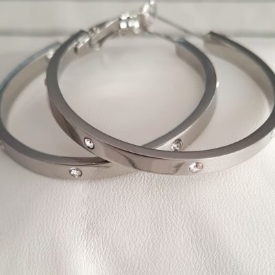 Créoles strass argenté