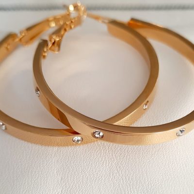 Créoles strass doré