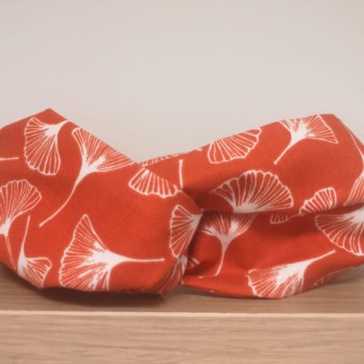 Headband 100% coton fait main couleur brique