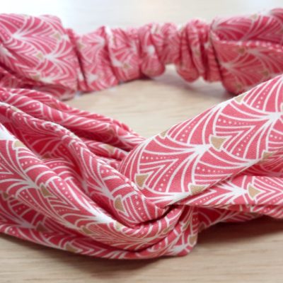 Headband Framboise 100% coton fait main